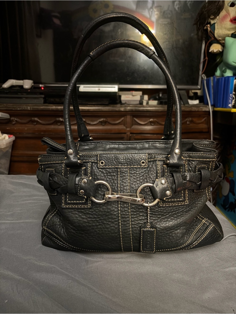 Vintage Coach Hampton carryall black purse
